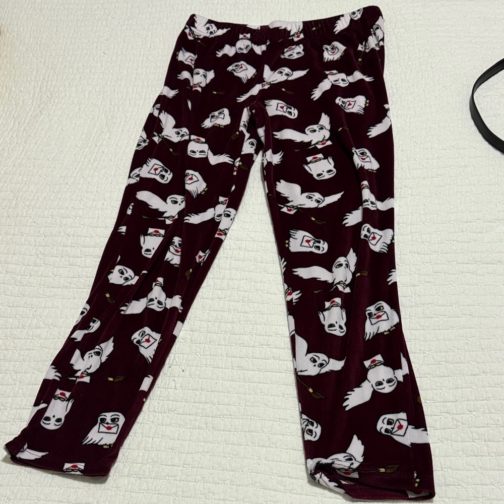 Burgundy HEDWIG Pajama Pants with Sloth Print